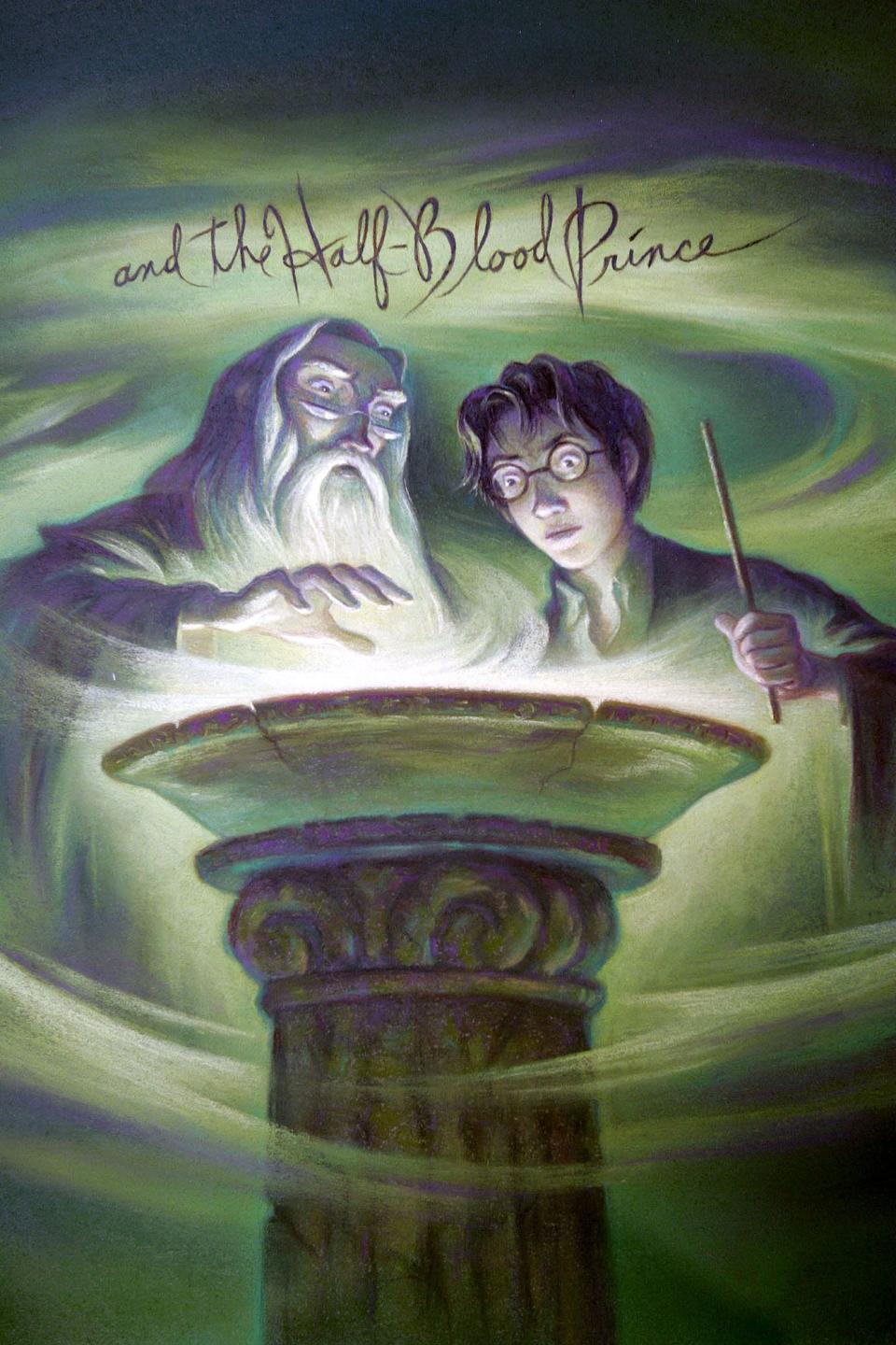 Cover work by Sarasota artist Mary GrandPré for “Harry Potter and the Half-Blood Prince.”