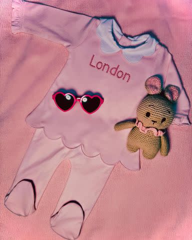 <p>Paris Hilton Instagram</p> Paris Hilton welcomes her baby daughter London on Instagram