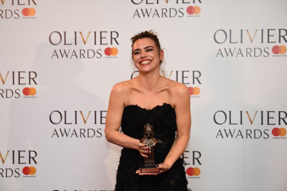 Piper after winning the Best Actress Olivier for ‘Yerma’ in 2017 (AFP via Getty)