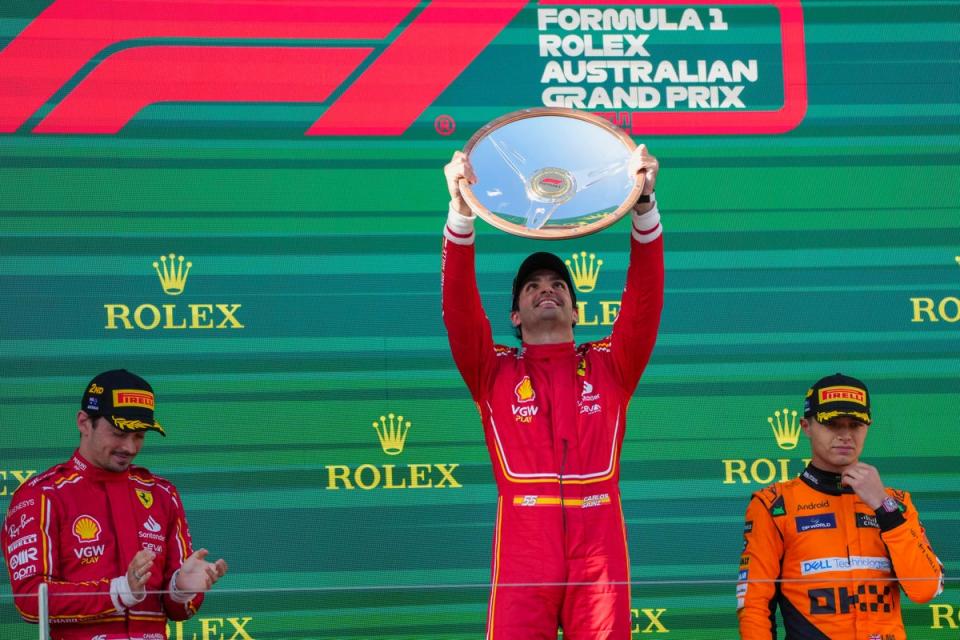 Sainz was a deserving winner in Australia on Sunday (AP)