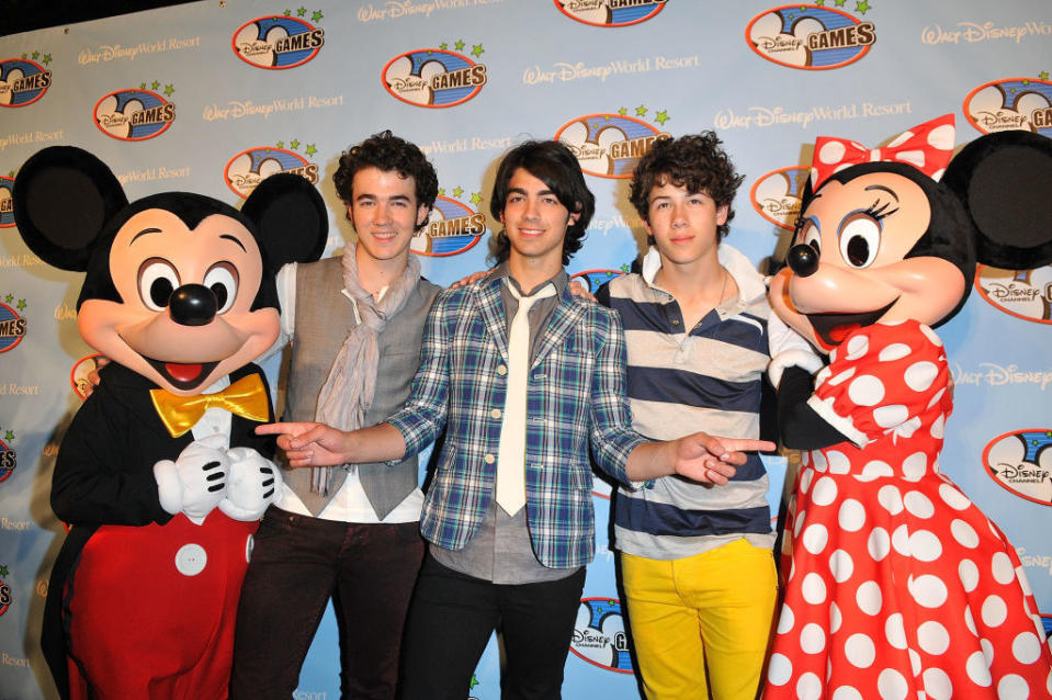 The Jonas Brothers at the Disney Channel Games red carpet