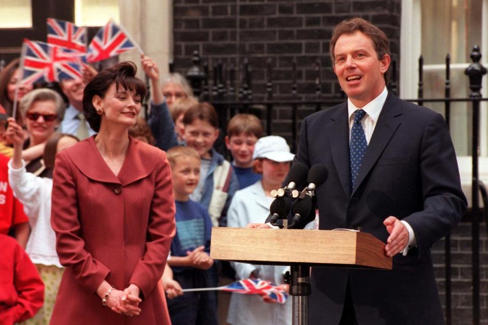 Tony Blair with wife Cherie after Labour’s 1997 landslide general election victory (PA Archive)