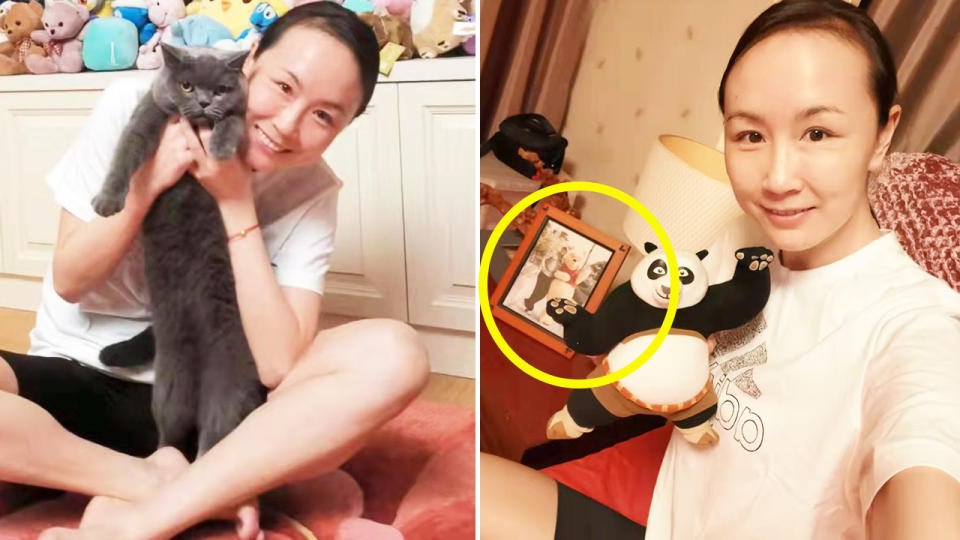 Peng Shuai, pictured here in photos released by Chinese state media.