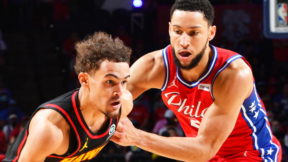 Ben Simmons say he wants more time guarding Trae Young. (Photo by Jesse D. Garrabrant/NBAE via Getty Images)