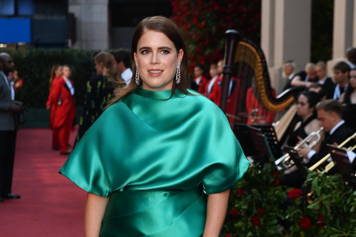 Princess Eugenie of York, wearing an emerald green gown, attends Vogue World: London 2023 at the Theatre Royal Drury Lane