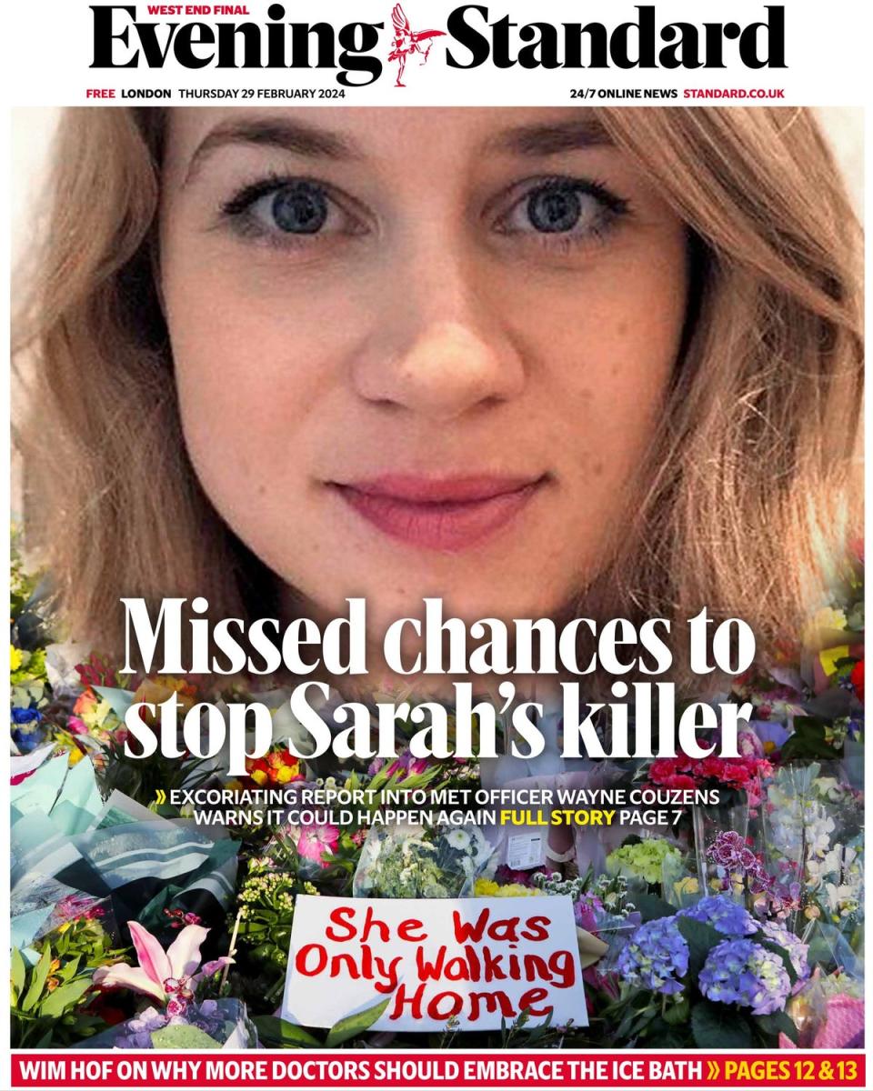 Thursday’s Standard front page (Evening Standard)