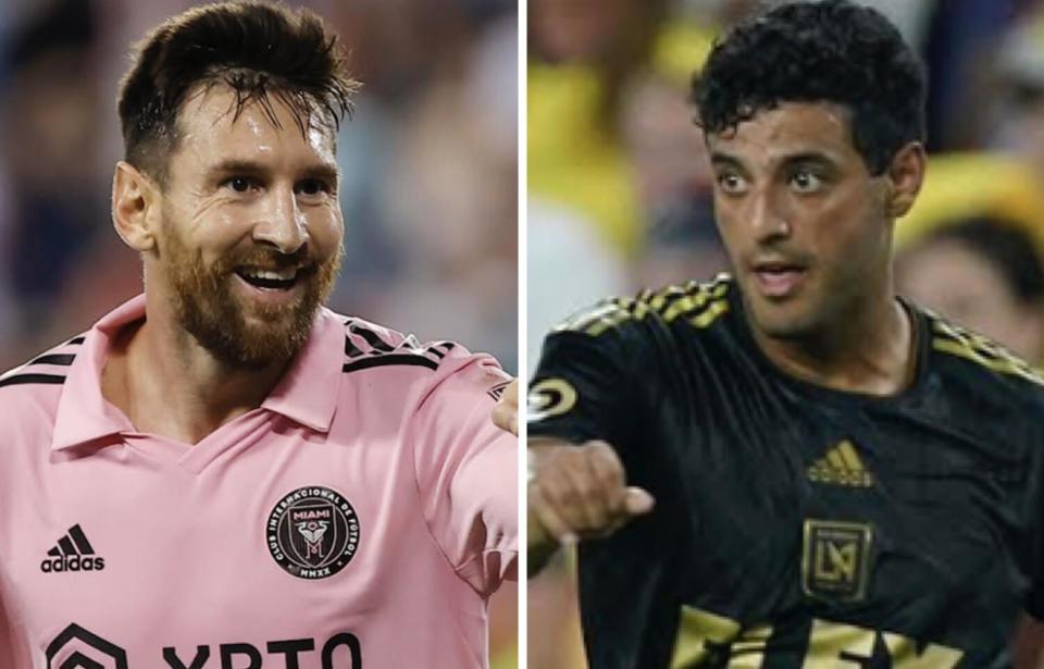 Hoy Lionel Messi (izq.) enfrenta por primera vez a Carlos Vela (der.) .