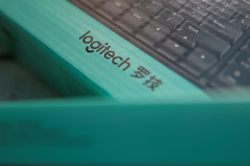 FILE PHOTO: Logitech keyboards are seen in the computer shop in Zenica