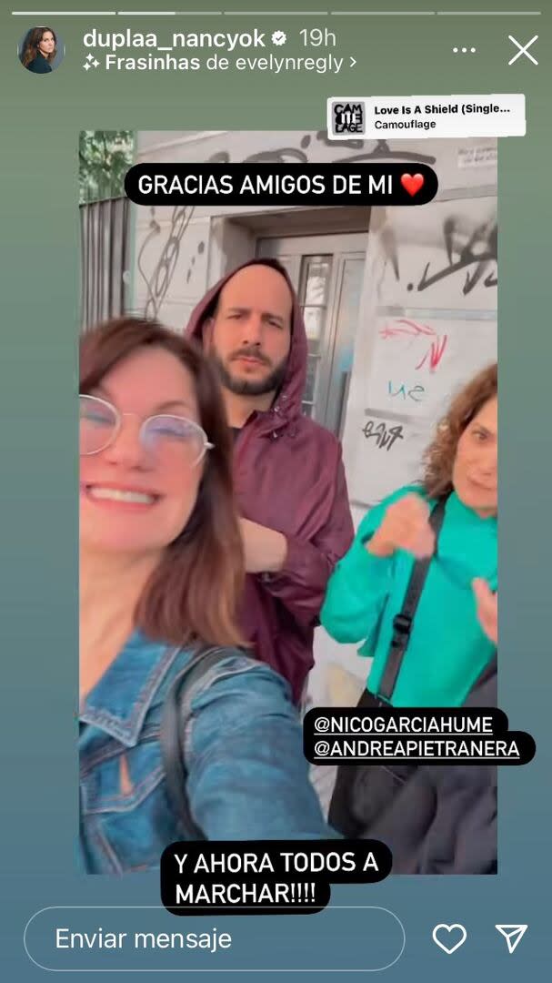 Nancy Dupláa, Nicolás García Hume y Andrea Pietra