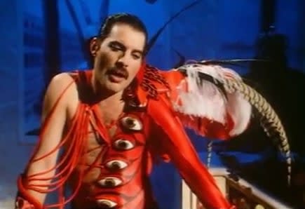 Freddie Mercury in the video for