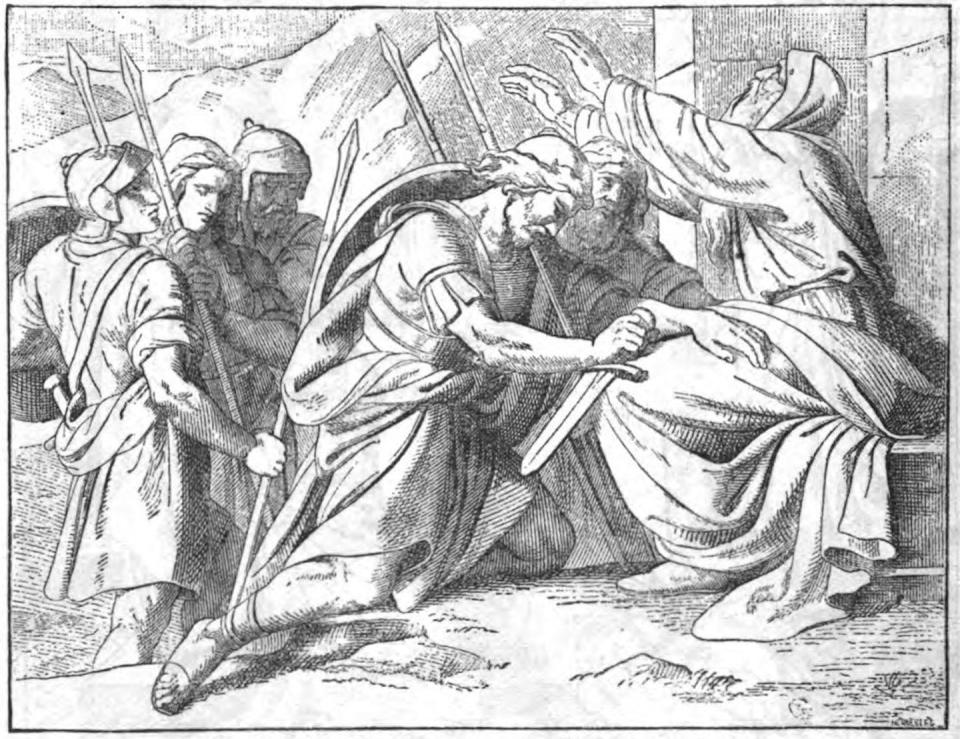 The Maccabees receive their father’s blessing. <a href="https://commons.wikimedia.org/wiki/File%3AThe_Maccabees_receive_their_father's_blessing.jpg" rel="nofollow noopener" target="_blank" data-ylk="slk:The Story of the Bible from Genesis to Revelation via Wikimedia Commons.;elm:context_link;itc:0;sec:content-canvas" class="link ">The Story of the Bible from Genesis to Revelation via Wikimedia Commons.</a>