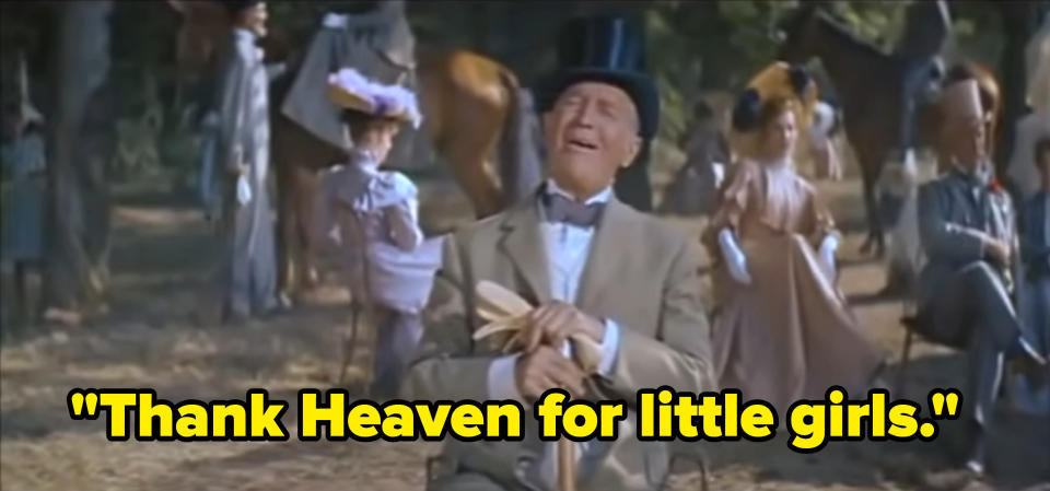 Character saying, "Thank Heaven for little girls."