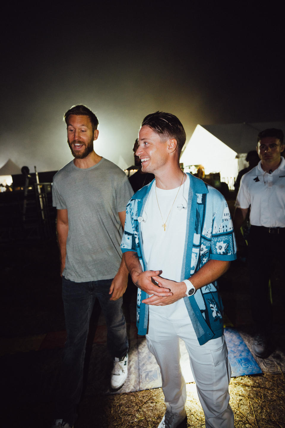 Calvin Harris and Kygo backstage at Palm Tree Fest