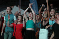 <p>England fans were outnumbered in the stadium, with just over 2,000 people thought to have bought official tickets, though it didn’t stop the Three Lions securing a victory in Moscow. (Picture: PA) </p>