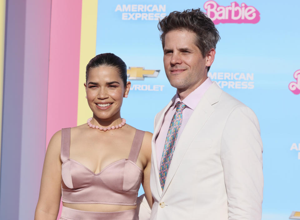 America Ferrera and Ryan Piers Williams at the premiere of Barbie.
