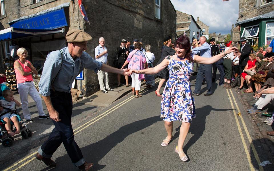Visitors enjoying a previous Grassington 1940s Weekend - Getty