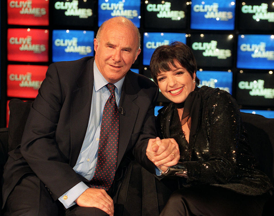 File photo dated 21/06/96 of Liza Minnelli with interviewer Clive James for the recording of the Clive James Show. Poet, critic and broadcaster Clive James has died at the age of 80, his agents have said.