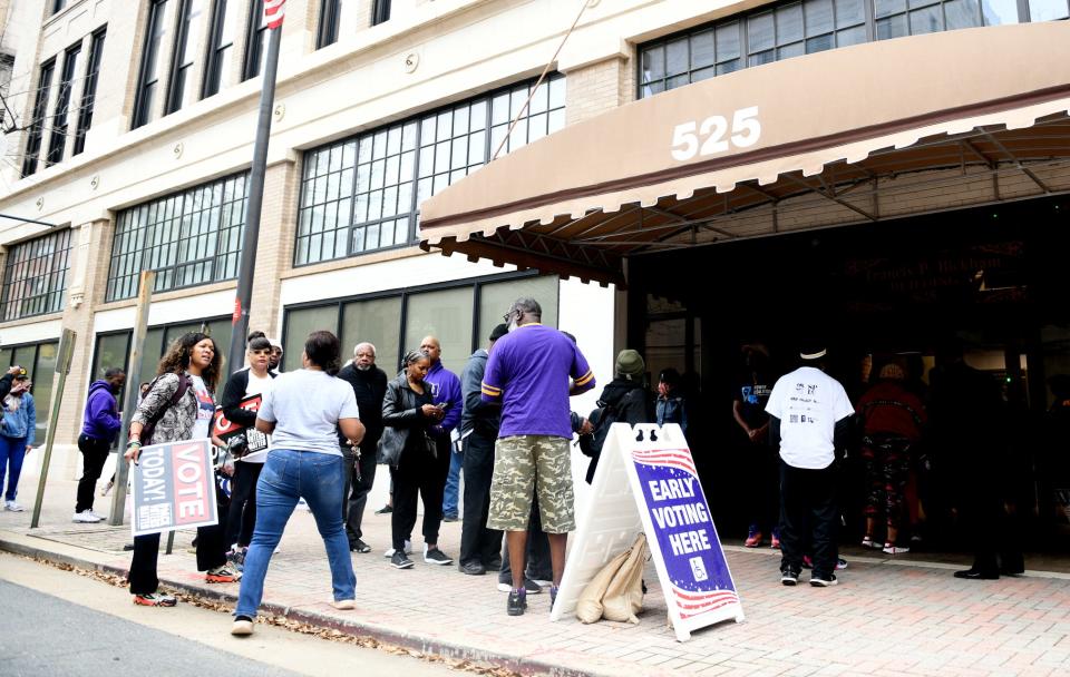 Early voting began Saturday morning, March 9, 2024, at Caddo Parish Registrar of Voters located at 525 Marshall Street in downtown Shreveport.