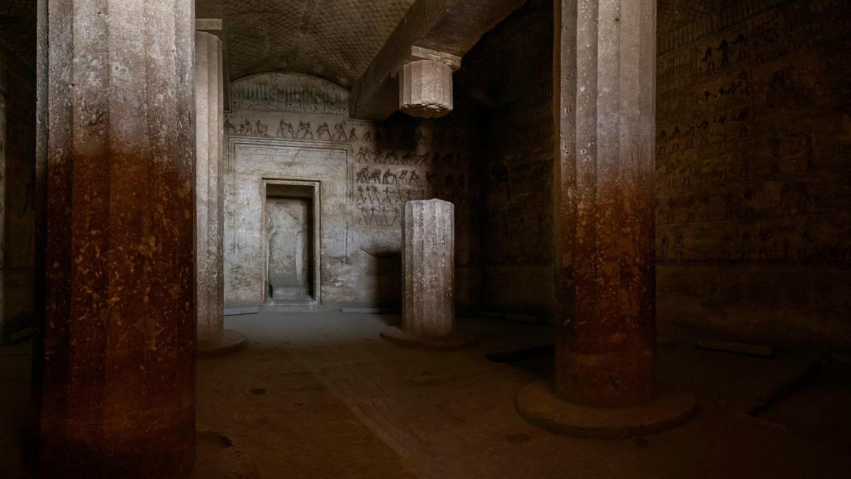 tomb of amenemhat, in beni hassan necropolis