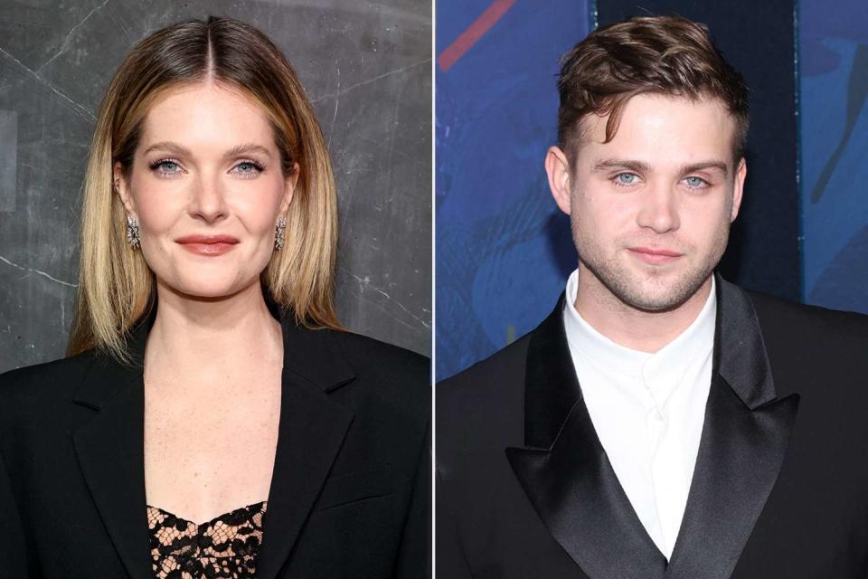 <p>Jamie McCarthy/Getty Images; Phillip Faraone/FilmMagic</p> Meghann Fahy attends the Michael Kors Collection Fall/Winter 2024 Runway Show on February 13, 2024 in New York City; Leo Woodall attends HBO