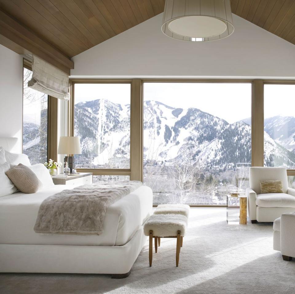 white room with mountain views veranda relaxing bedroom decor