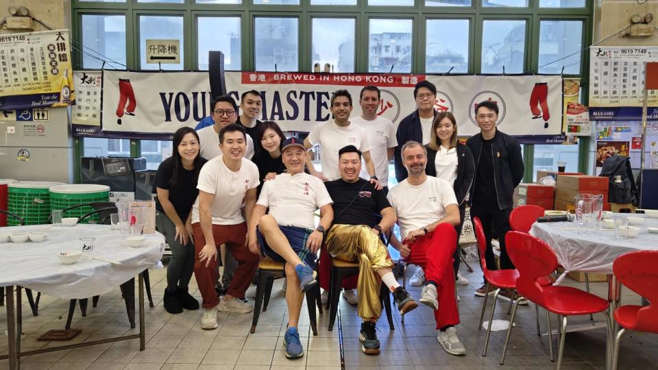 Group of people from Young Master Ales and Dai Lee Dai Pai Dong in Hong Kong