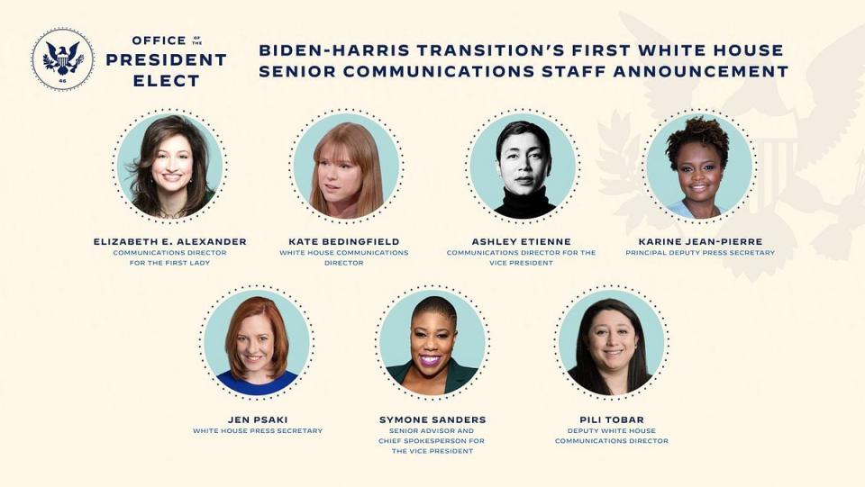 For the first time, the communication team will be all women.