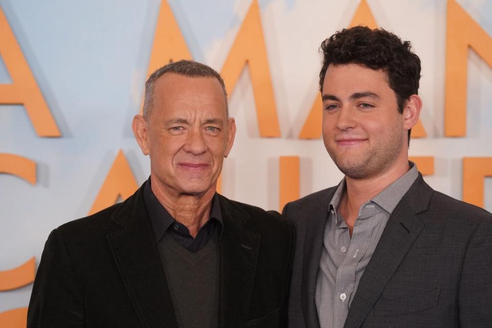 Hanks with his son, Truman who stars with him in new film A Man Called Otto (PA Wire)