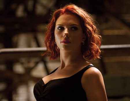 <p>Scarlett Johansson takes up the role of the Black Widow,aka Natasha Romanoff. It's going to take more than just a few ropes to tie her up.</p>