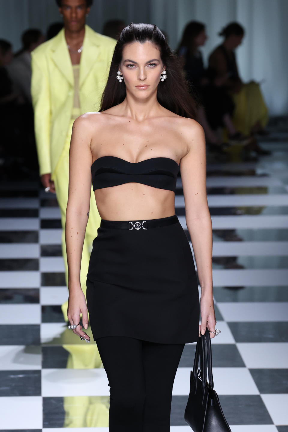 Vittoria Cerretti walking in Versace