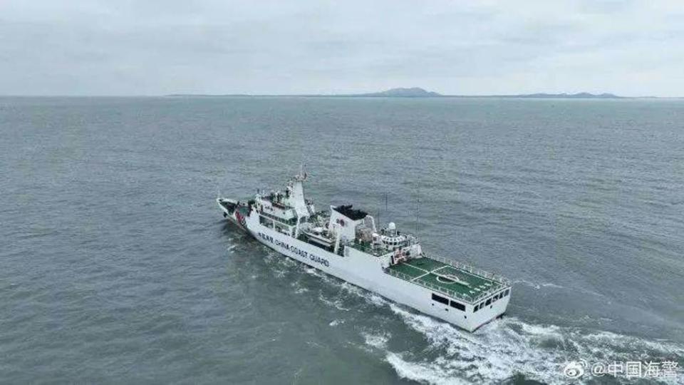 福建海警1月25日組織艦艇編隊在金門附近海域展開執法巡查。（示意圖／取自中國海警局官方微信）