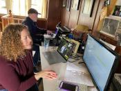 Mark Berkley and Susan Halper Berkley work from home due to coronavirus disease (COVID-19) restrictions in Maplewood, New Jersey, U.S.