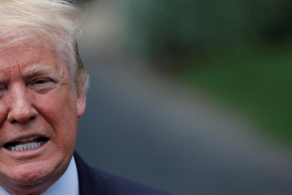 U.S. President Donald Trump departs the White House for a trip to New York at the White House in Washington