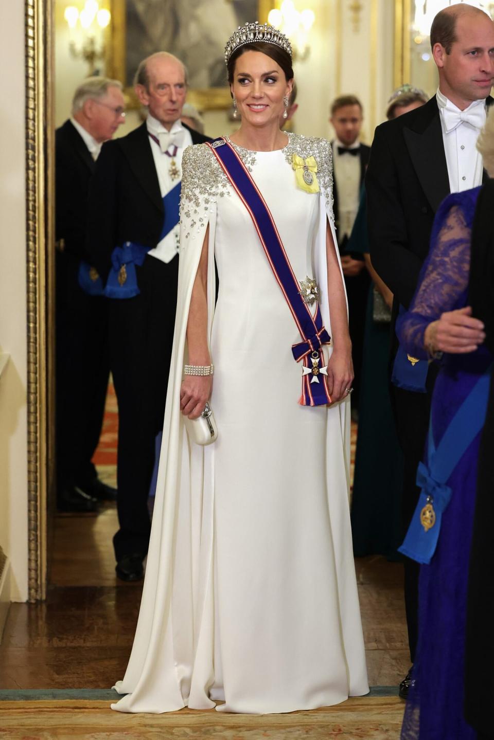 Catherine, Princess of Wales during the State Banquet at Buckingham Palace on November 22, 2022 in London, England. This is the first state visit hosted by the UK with King Charles III as monarch, and the first state visit here by a South African leader since 2010.