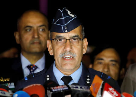 India's Air Vice-Marshal R.G.K Kapoor speaks to the media in the lawns of India's Defence Ministry in New Delhi, India, February 28, 2019. REUTERS/Anushree Fadnavis