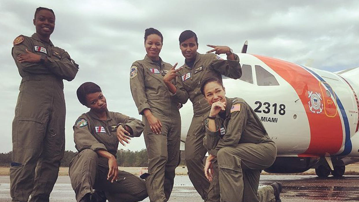 ‘Fab Five’ female aviators celebrate first black woman honored with U.S. Coast Guard Air Medal (Credit: Lt. Angel Hughes)