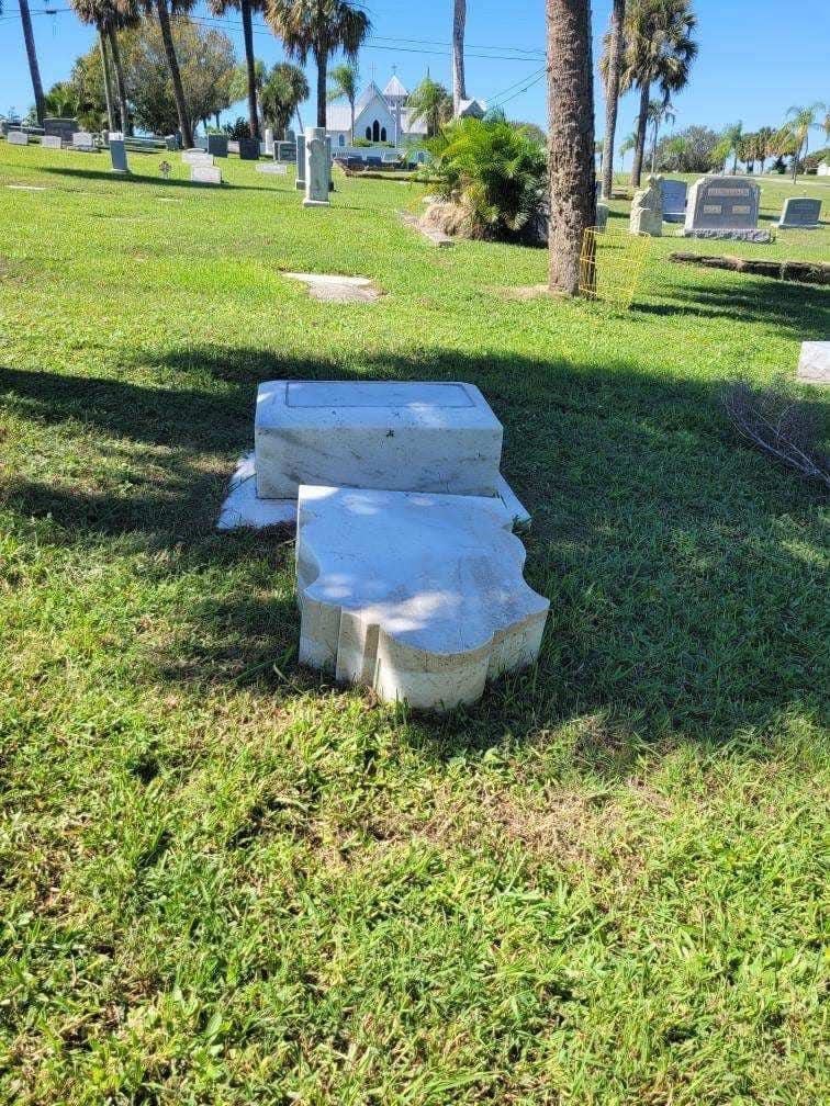 A 110-year-old grave’s headstone was vandalized at a Jensen Beach cemetery Tuesday.