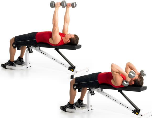 Dumbbell Lying Triceps Extensions