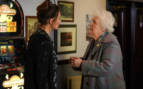 Karen (Catherine Tyldesley) and mum Marion (Stephanie Cole) - Credit: Kireron McCarron