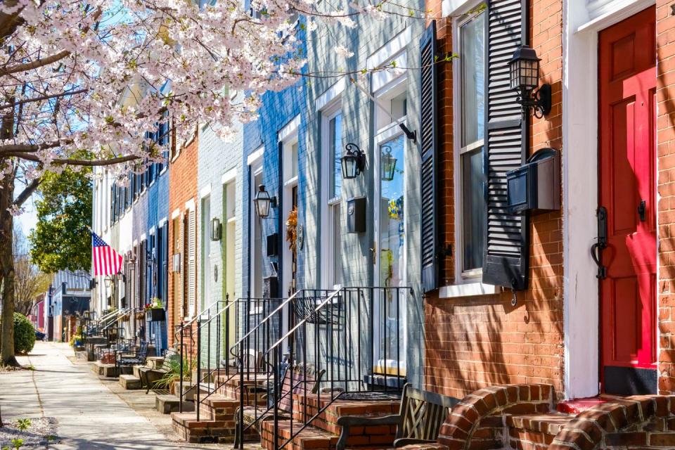 row of townhouses in alexandria, virginia