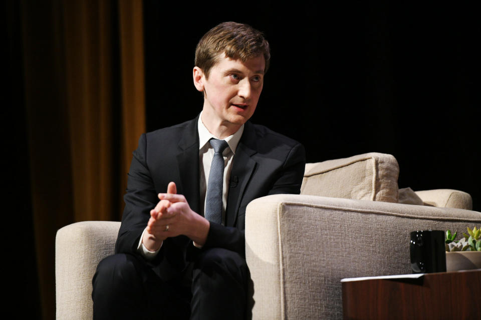 HuffPost reporter Zach Carter speaks during the HuffPost Heartland Forum in Storm Lake, Iowa.