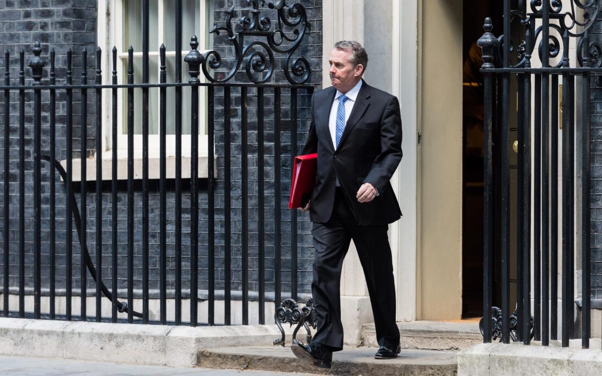 Liam Fox, Secretary of State for International Trade and President of the Board of Trade, leaves 10 Downing Street after the weekly Cabinet meeting on 21 May - Wiktor Szymanowicz / Barcroft Media