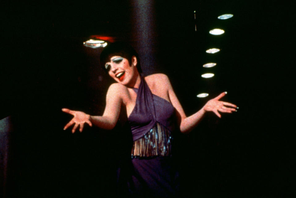 This 1972 photo released by Warner Bros. Home Video shows Liza Minnelli as Sally Bowles in a scene from "Cabaret." The landmark film "Cabaret", starring Liza Minnelli, Joel Grey and Michael York, has turned 41. All three actors will be attending an anniversary celebration screening planned Thursday, Jan. 31, 2013, at the Ziegfeld Theatre, where the movie first premiered in 1972. (AP Photo/Warner Bros. Home Video)