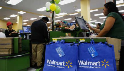 Views Of Shoppers And Products During A Wal-Mart Store Grand Opening