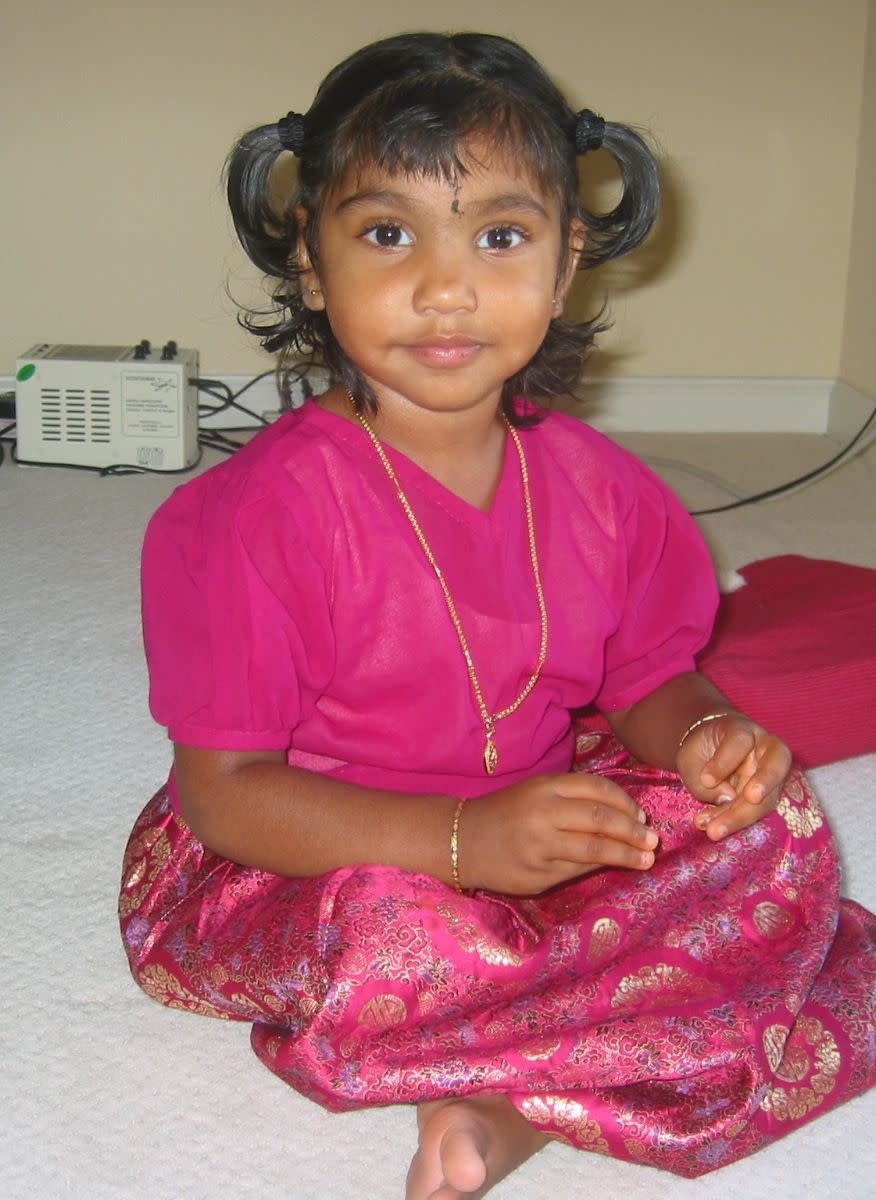 Meena Kumar as a child. (Photo courtesy of Jayashree Subrahmonia)