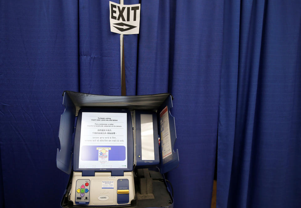 A voting booth in Chicago