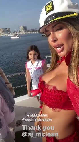 Farrah Abraham in lingerie on a yacht with Sophia