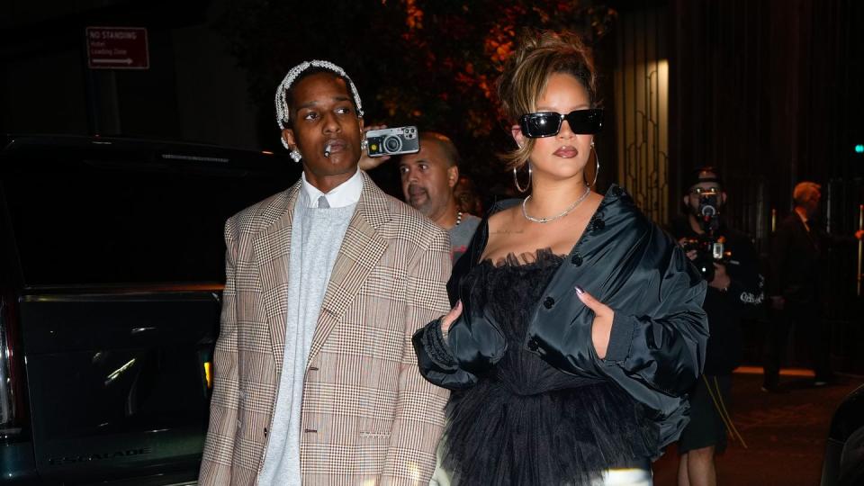 a$ap rocky and rihanna in new york city on october 04, 2023