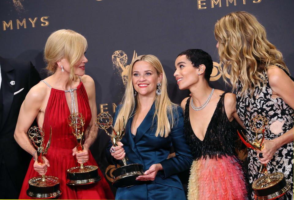 The women-dominated cast of "Big Little Lies" won big at the 2017 Emmys. (Photo: David Livingston via Getty Images)