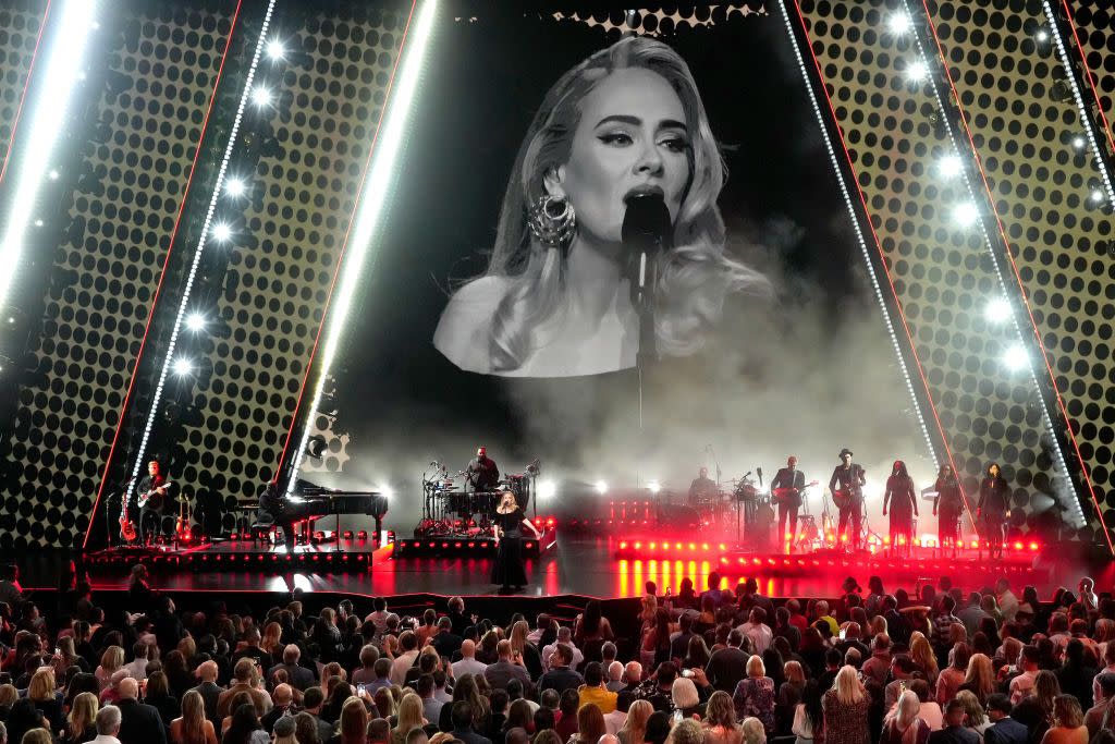 <span class="caption">Adele performs at The Colosseum.</span><span class="photo-credit">Kevin Mazur - Getty Images</span>